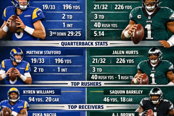 Los angeles rams vs philadelphia eagles match player stats